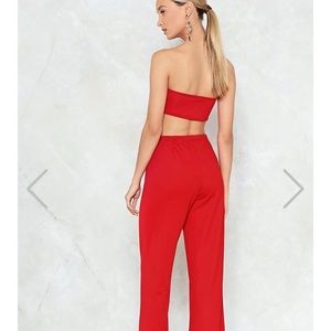 Nasty Gal Red Jumpsuit Set